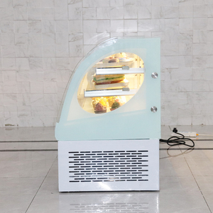 <span class=keywords><strong>Vitrina</strong></span> fría curvada para mesa duradera, vitrinas refrigeradas para pasteles para panadería con diseño de puerta trasera - Product Image 5