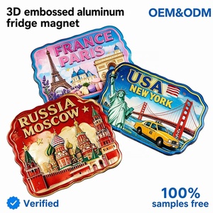Imán de Refrigerador 3D <span class=keywords><strong>en</strong></span> Relieve de Aluminio Duradero con Lugares Emblemáticos del Mundo, Recuerdo de Viaje de Estados Unidos, Francia y Rusia, 2x3 Pulgadas, Decoración para Cocina, Bar y Hogar, Regalo - Product Image 1