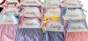 Monogram Fırfırlı Güneş Kıyafeti Bebek Kız Balon Kıyafet Bağcıklı İlk Doğum Günü Kıyafeti Yazlık Bebek Kız Tulum Takımları Paskalya - Product Image 5