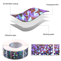 1x2inch 500pcs Hologramme Autocollants Holographiques Étiquettes à paillettes en vrac DIY Faites votre propre billet de loterie Jeux Autocollant à gratter