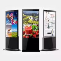 Affichage numérique vertical sur pied avec écran tactile LCD 4K HD de 43/55/65 pouces, machine publicitaire avec indice de protection IP65, prise en charge du CMS