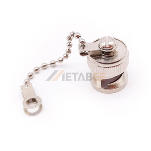 Capuchon anti-poussière SMA mâle avec chaîne en acier inoxydable, couvercle de protection en laiton nickelé, interface coaxiale RF, type anti-court-circuit - Product Image 5