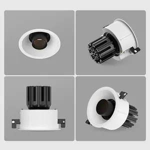 Xrzlux High Lumen Cob Inbouw Downlight Ronde 15W Trimless Led Downlights Aluminium Verstelbare Led Spotlights Voor Home Hotel