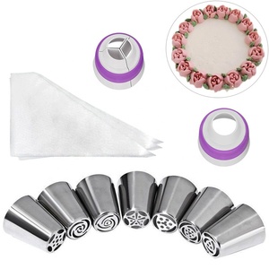 Nga đường ống lời khuyên thiết lập 12 Hoa <span class=keywords><strong>Frosting</strong></span> vòi phun Nga đường ống đóng băng lời khuyên cho bánh nướng cupcake Mẹo trang trí Kit - Product Image 5