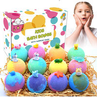 Vente en gros de 12/20 bombes de bain biologiques, boules effervescentes faites à la main, ensemble cadeau de bombes de bain pour enfants avec surprise à l'intérieur