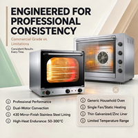 Four à convection commercial de comptoir, équipement de boulangerie électrique à air chaud, machine à cuire en acier inoxydable à 4 niveaux pour le pain et la pâtisserie