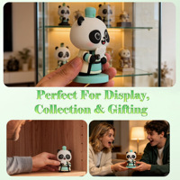 Figurine de panda en PVC personnalisée, style chinois traditionnel, Zhuge Liang, objet de collection, décoration de bureau, cadeau pour la remise des diplômes, Thanksgiving - Non toxique