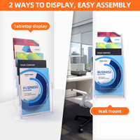 Porte-brochure à 5 niveaux 6 pouces clair Brochure présentoir multi-poche porte-brochure support de littérature