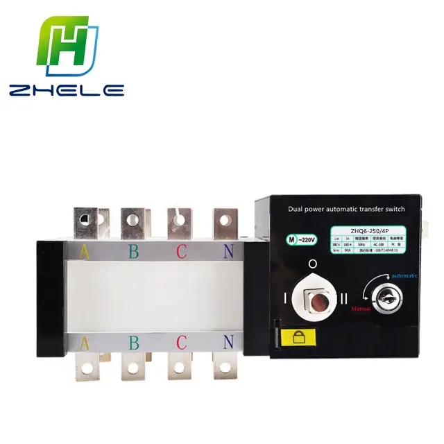 Factory fire power generation dual power automatic transfer switch 4P 63A100A250A630A three-phase four-wire isolation PC switch