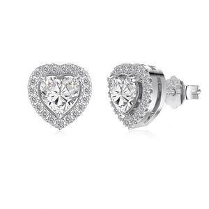 Boucles d'oreilles clous en argent sterling 925 avec zircon cubique 5A en forme de cœur, design unique Dylam, pour un usage quotidien - Product Image 1