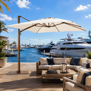 <span class=keywords><strong>Parasol</strong></span> romain inclinable et réglable avec base de lest en acier en option, grande surface de couverture, pour loisirs en extérieur - Product Image 3