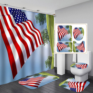 Cortina <span class=keywords><strong>de</strong></span> Ducha Patriótica con Diseño <span class=keywords><strong>de</strong></span> Bandera <span class=keywords><strong>Americana</strong></span> para el 4 <span class=keywords><strong>de</strong></span> Julio, Día <span class=keywords><strong>de</strong></span> la Independencia, Juego <span class=keywords><strong>de</strong></span> Cortinas para Baño con 12 Ganchos - Product Image 2