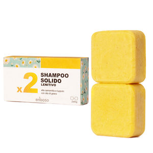 Enooso Shampoo solido organico X2 130g (65g X 2) lenitivo e illuminante con funzione antiforfora alla camomilla Calendula luppolo - Product Image 1