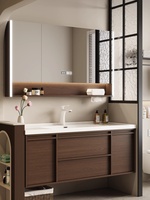 Meuble-lavabo suspendu Skeleton Line avec rangement multifonctionnel, miroir et vasque en céramique, taille personnalisée, OEM