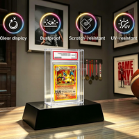 Support de carte acrylique éclairé TCG avec base d'affichage LED pour collection de cartes de sport, Pokémon, baseball