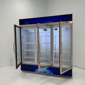 Réfrigérateur de bière d'affichage de portes en verre commerciales de trois 1000L, réfrigérateur, refroidisseur de boisson, congélateur de légume, <span class=keywords><strong>deepfreeze</strong></span> de viande - Product Image 2
