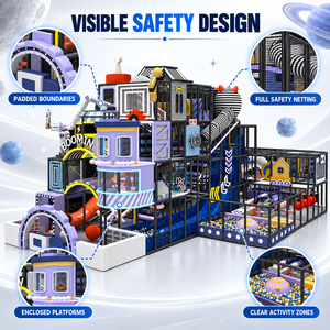 Aire de jeux intérieure sur le thème de l'usine spatiale du futur pour enfants, avec piscine à balles, toboggan aquatique, jeux souples multi-niveaux, <span class=keywords><strong>parc</strong></span> d'attractions - Product Image 3