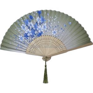 Éventails Pliants en Bambou Art Populaire de Poche Éventails en Soie Peint pour Fête Mariage Décoration Murale Cadeaux d'Affaires - Product Image 4