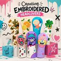 Nouvelles housses de tête de club de golf au design innovant, avec broderie 3D, logo appliqué, patch, couleurs assorties, illustrations personnalisées, accessoires de golf
