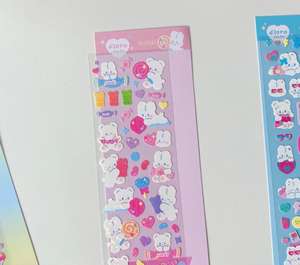 Karikatür sevimli hayvanlar Hello tavşan ayı çıkartmaları planlayıcısı el hesabı DIY dekorasyon holografik çıkartmaları hologram Deco çıkartmalar - Product Image 5