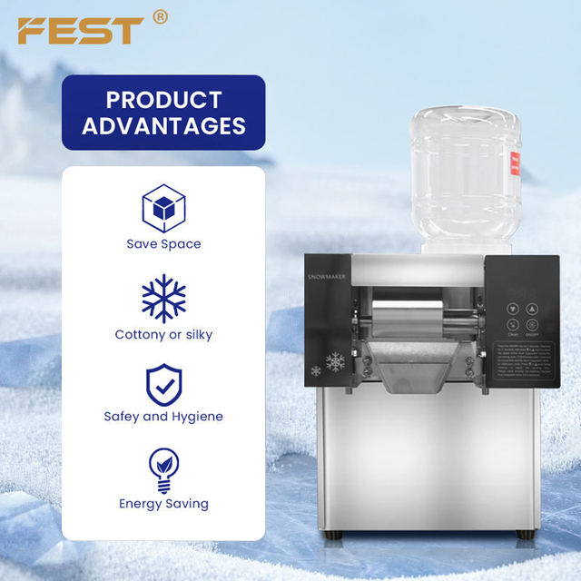 Commercial Stainless Steel Flake Ice Maker Machine with Automatic Cleaning Motor for Korean Bingsu Ice Shaved