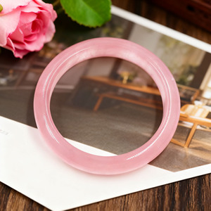 Wholesale Natural Healing Crystal Bracelets High-quality Rose Quartz Crystal <b>Bangle</b> for Women's Jewelry - Product Image 3