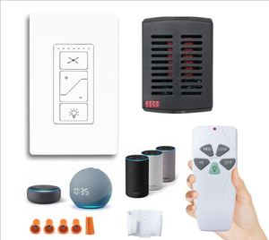 <span class=keywords><strong>Kit</strong></span> de Interruptor de Pared con Atenuador de Luz y Ventilador de Techo Inteligente JF068 Mini R28+53T con Control Remoto, Compatible con Alexa, Rango de 10-30 m para Sistema de Hogar Inteligente - Product Image 1