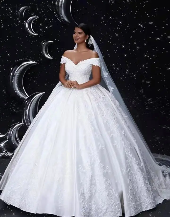 726 fabbricazione autunno pizzo bianco manica lunga abito da sposa tostatura abiti da sera donna