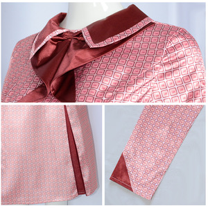 Disfraz de Dolores Umbridge para mujer, vestido rojo estampado de manga larga, traje de juego de rol para Halloween - Product Image 3