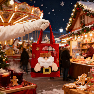 Tùy Chỉnh Sang Trọng Giáng Sinh Quà Tặng Túi Tote Túi Người Tuyết Fawn Santa Claus Túi Quà Tặng Cho Trẻ Em Kẹo Lưu Trữ Xmas Đảng Kỳ Nghỉ Trang Trí - Product Image 3