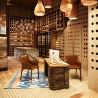 Meuble de présentation pour restaurant et club, présentoir à vin rouge, design commercial, comptoir de bar, décoration, rénovation de magasin