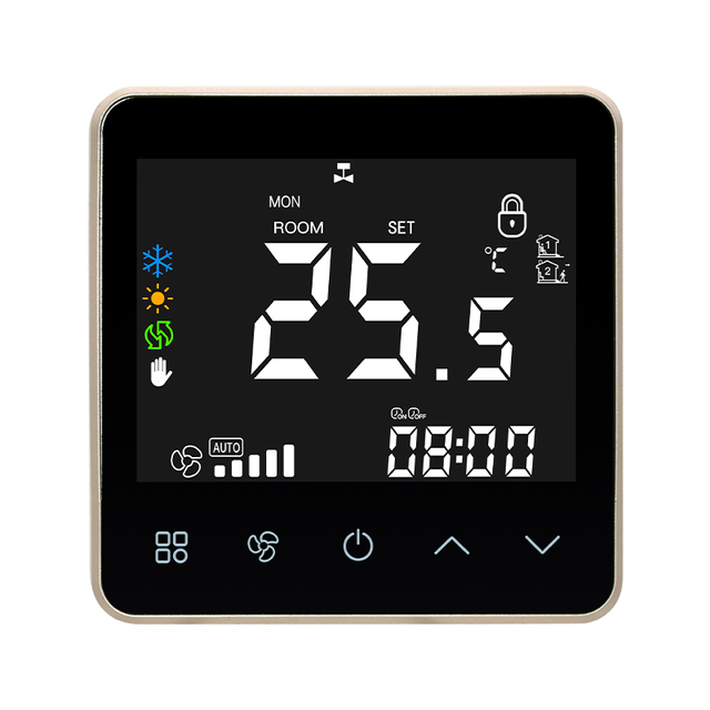 Wifi Tuya Smart Air Conditioner Cooling Heating Fan Speed Controlling Thermostat With 4Pipes 2 Pipes Fcu Controller