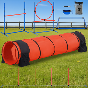 Ensemble d'équipement d'agility pour chien, 5 pièces, tunnel extensible, obstacles, fournitures d'entraînement pour animaux de compagnie en nylon - Product Image 2