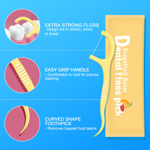 OralVita Cure-dents à fil dentaire 10 pièces saveur menthe pamplemousse emballés individuellement outil de soin buccal jetable - Product Image 5