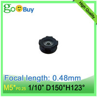 Objectif EFL 0,48 mm M5 DFOV 150 °   Objectif optique à angle de vue ultra large pour capteur 1/10 pouces, avec support 6,5*6,5 mm, filtre NB-IR 850 nm