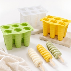 Molde de silicona DIY para paletas de hielo, 6 cavidades, para hacer helados caseros, reutilizable, para postres saludables - Product Image 1