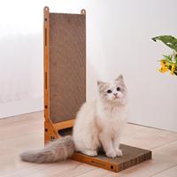 Grattoir pour chat en papier ondulé réglable, remplaçant le carton, planche à gratter murale, boîte à gratter pour animaux de compagnie, vente en gros, bois jaune