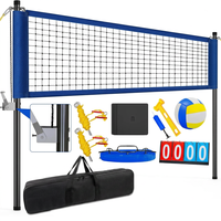 Tragbares Volleyballnetz mit verstellbaren Stangen, Anti-Durchhäng-Strandnetz, Anzeigetafel, Tragetasche, Outdoor-Volleyballnetz