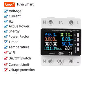 SLS Tuya WiFi Smart Power Energy Meter Auto Power Cut-off sovraccarico di sovratensione sovracorrente protezioni da sottotensione - Product Image 2