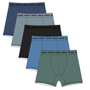 Sous-vêtements pour garçons respirants et écologiques, logo personnalisé, différentes couleurs unies, fibre de bambou, imprimé, séchage rapide, caleçons pour enfants - Product Image 1