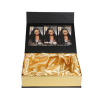 Boîte cadeau de luxe personnalisée pour extensions capillaires, doublée de satin, avec fermeture magnétique, revêtement UV et gaufrage, pour extensions de perruques, crème pour le visage et poudre libre