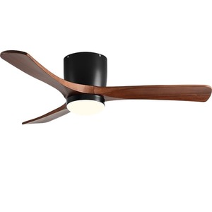 Ventilateur de plafond à aspiration en bois massif, design nordique, à profil bas, avec télécommande, 36-56 pouces, pour salon - Product Image 1