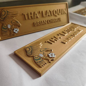 Panneau signalétique en métal gravé, <span class=keywords><strong>plaque</strong></span> de logo, enseigne commerciale, nom de marque, enseigne en métal <span class=keywords><strong>personnalisée</strong></span>, logo rétro vintage - Product Image 3