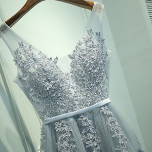 Evening Dress A-Line Chiffon Sweetheart Neckline Empire Waist Floral Print Long Style Bridesmaid Bride Toast Dress - Product Image 3