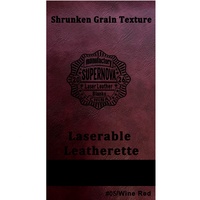 Feuilles de similicuir PU texturé grain réduit rouge vin/noir, feuilles de similicuir noir laserable avec adhésif