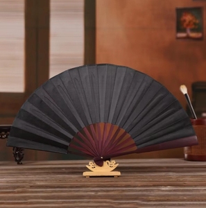 Abanicos de Mano Plegables de Tela y Bambú de Estilo Tradicional para Festivales, Personalizados con Temática Musical de Libélula para el Año Nuevo Chino - Product Image 3