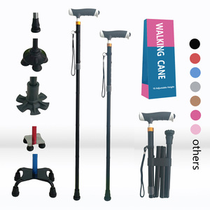 Bâton de marche pliable en alliage d'aluminium Yingda, léger, réglable en hauteur, avec embout en caoutchouc pour une utilisation en extérieur - Product Image 2