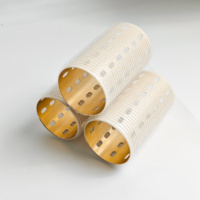 Rouleaux à cheveux en métal à noyau en aluminium, crème blanc, avec bande auto-agrippante, 50*90mm et 60*90mm, LTJFT