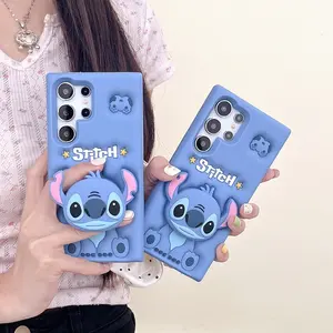 Funda de Silicona Suave con Diseño de Dibujos Animados y Soporte para Teléfono con Agarre de Cabeza 3D para Samsung Galaxy S24 Ultra S23 Plus S22 S21 S20 FE S24 Plus A54 - Product Image 1