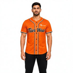 เสื้อเบสบอลแบบยูนิเซ็กซ์ พรีเมียม สำหรับวันแข่งขัน เนื้อผ้าโพลีเอสเตอร์น้ำหนักเบา ระบายอากาศได้ดี แห้งเร็ว เป็นมิตรต่อสิ่งแวดล้อม คอวี แขนสั้น - Product Image 1